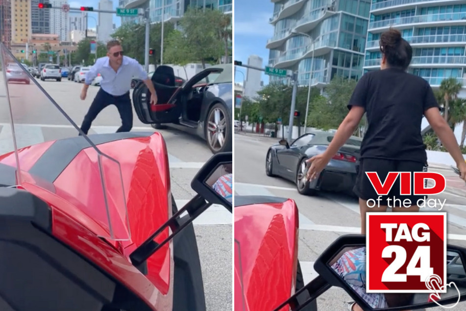 Today's Viral Video of the Day features a road rage incident that accidentally turned into a comical series of events!