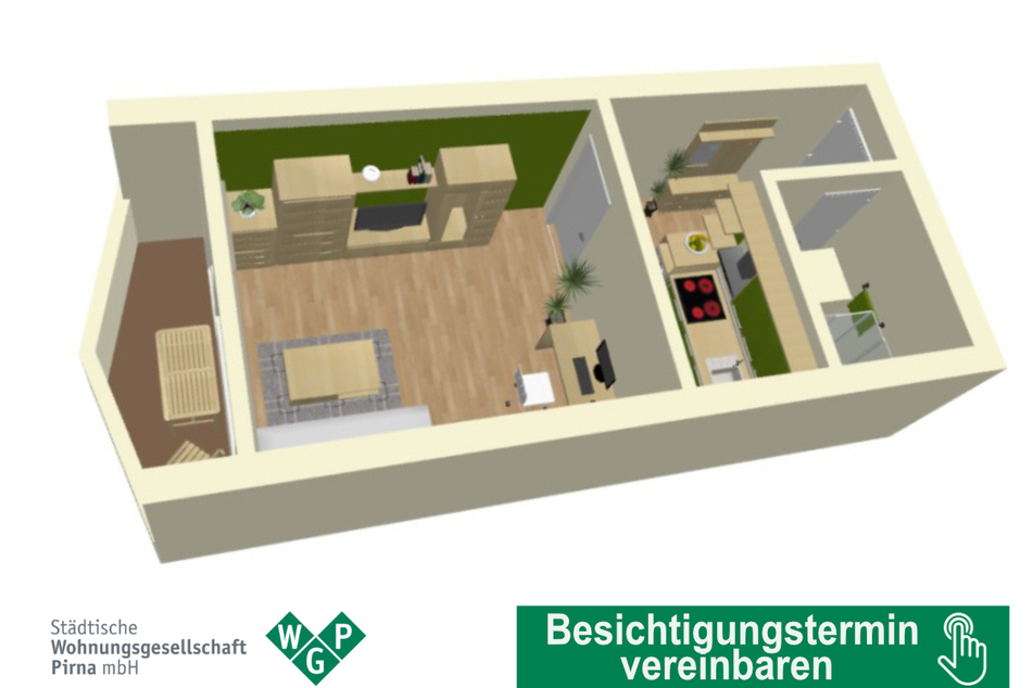 Remscheider Straße 1 a; 25,8 m² für 159,95 Euro KM