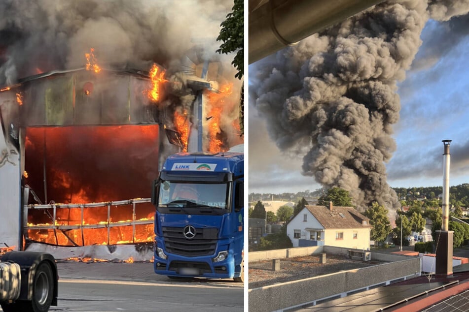 Das Feuer verursachte eine riesige Rauchwolke und einen Millionenschaden.