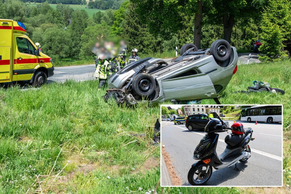 Mehrere Verletzte bei schweren Unfällen im Erzgebirge