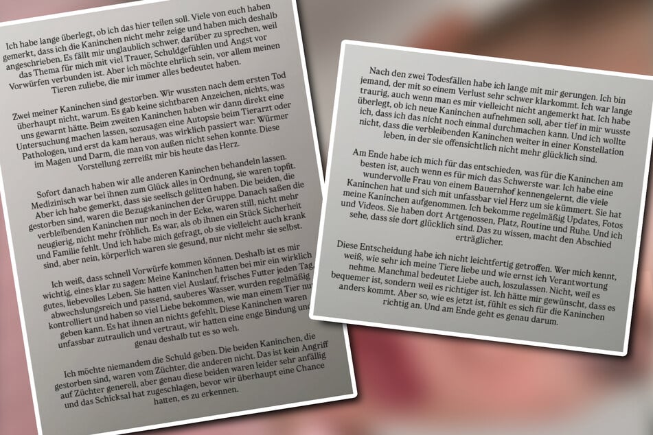 Am Dienstag veröffentlichte Laura Maria ein langes Statement auf ihrem Instagram-Kanal.