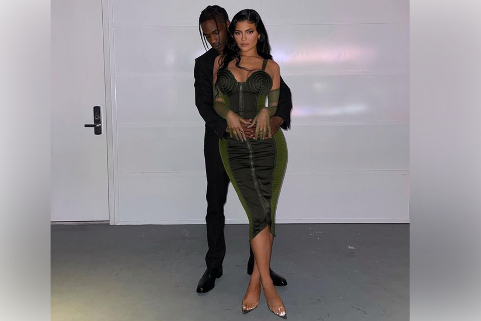 Travis Scott (l) and Kylie Jenner at the Parsons Benefit in New York City on Tuesday.