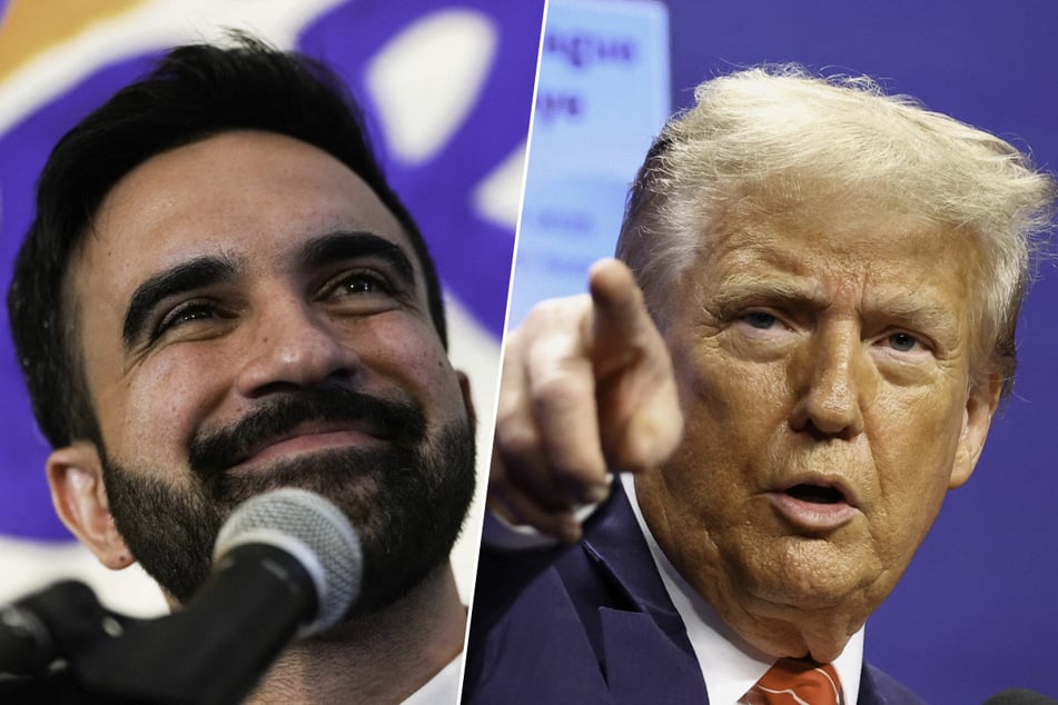 Donald Trump (r.) has taken to social media to attack New York City's Democratic nominee for mayor, Zohran Mamdani.