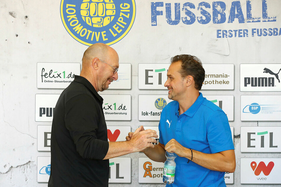 Wolfgang Wolf (62, l.) dankte als Sportdirektor und Interimstrainer ab, Nachfolger auf beiden Posten wurde Almedin Civa (48).