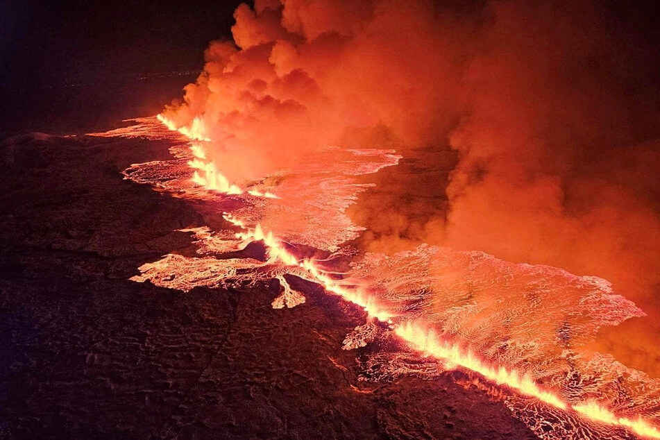 A volcano in Iceland's Reykjanes peninsula erupted Monday night and has been spewing molten lava ever since.