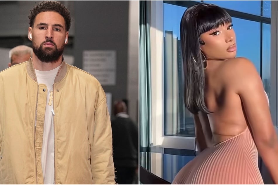 Are Megan Thee Stallion and Klay Thompson (l.) still an item? The athlete's viral interview has sparked worries among fans.