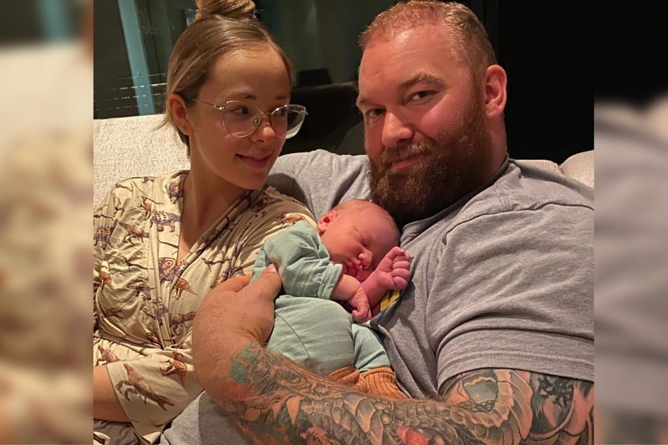 Hafthor Julius Bjornsson (31) and his young family.