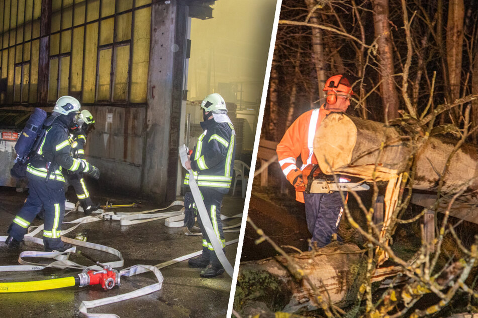 Dresden: Einsatzreiche Nacht für Feuerwehr Bischofswerda: Erst Brand, dann Sturmschäden
