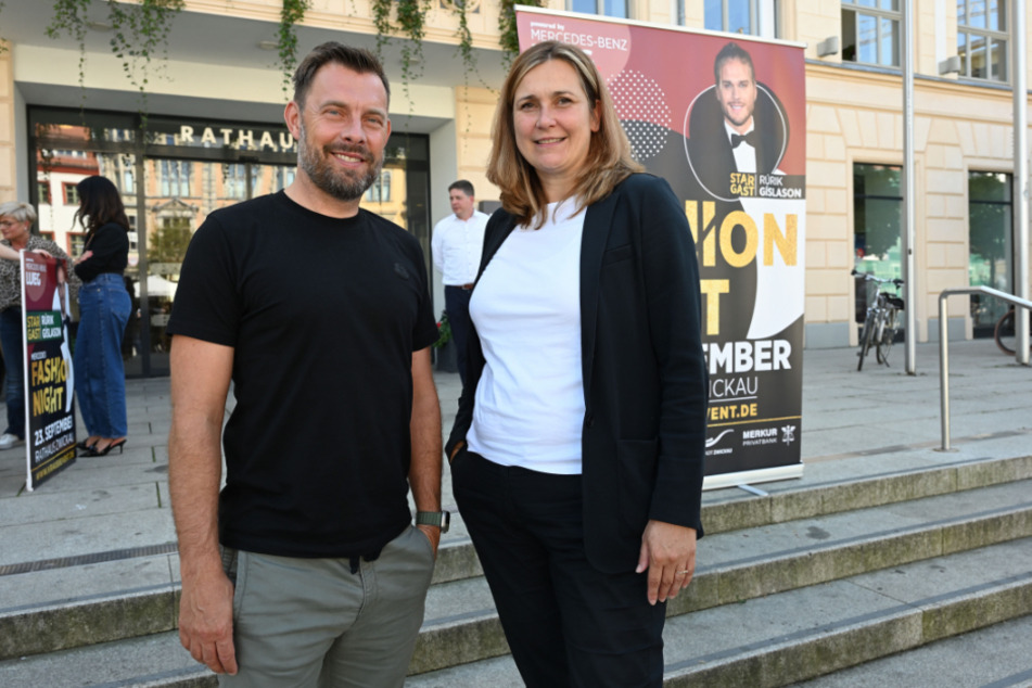 Chefveranstalter Matthias Krauß und Zwickaus Oberbürgermeisterin Constance Arndt freuen sich auf die 13. Auflage des Mode-Marathons