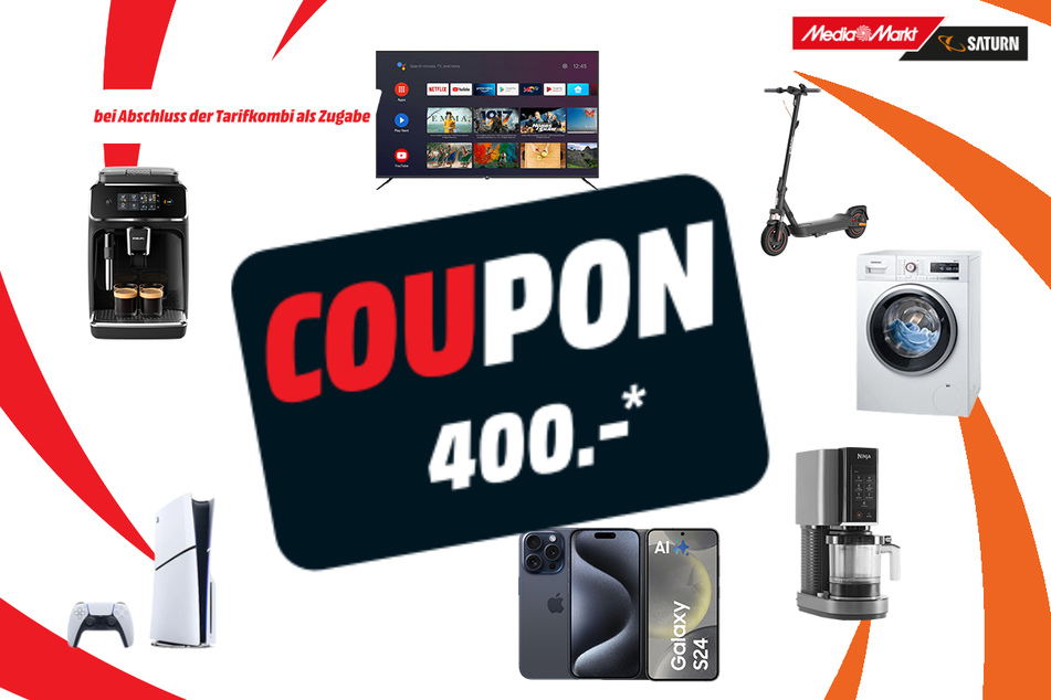 Wahlweise 400 Euro (als Coupon) bei MediaMarkt und Saturn.