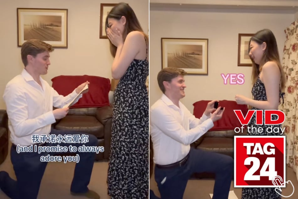 Today's Viral Video of the Day features the beautiful moment a man popped the question to his girlfriend in her native tongue.