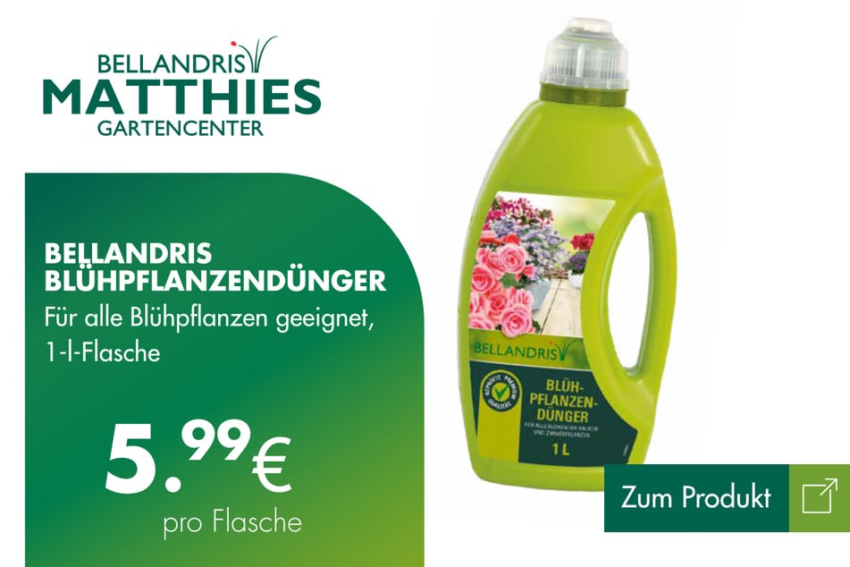 Bellandris Blühpflanzendünger für 5,99 Euro.