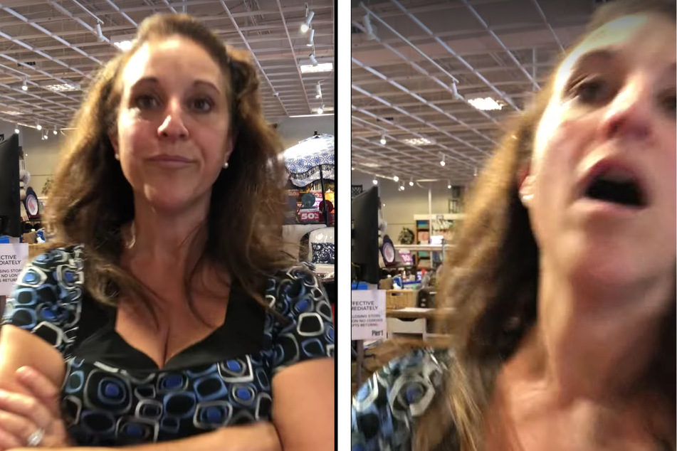 Upset that she was being filmed while asking for a refund for a product she didn't bring with her, Debra Hunter chose to cough on the woman filming her.