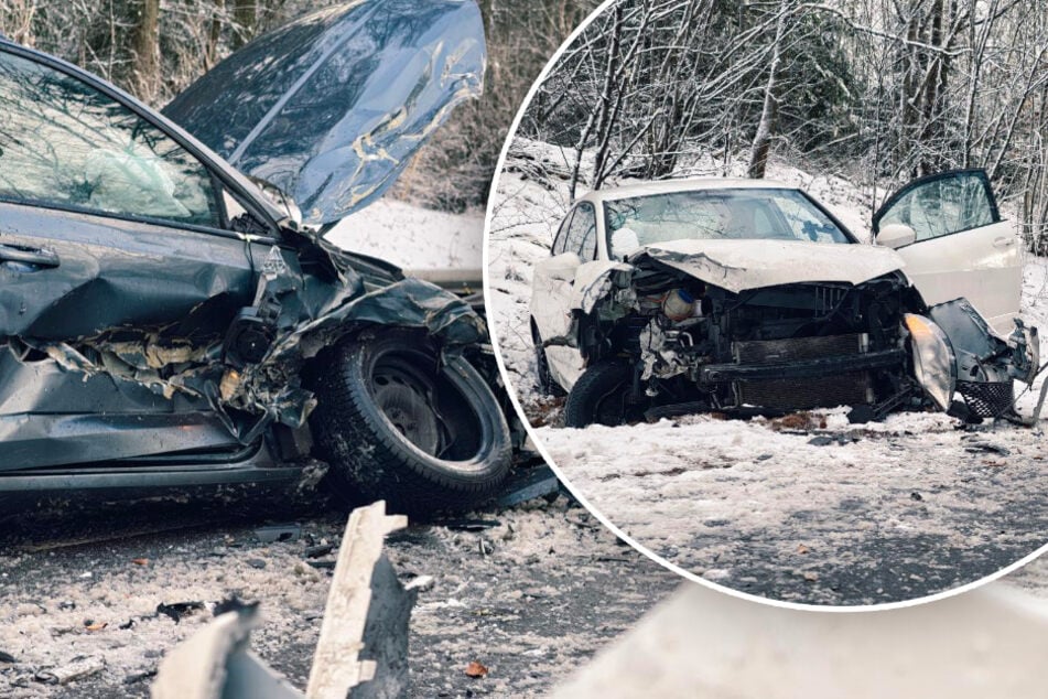 Frontalcrash bei Chemnitz: Staatsstraße gesperrt