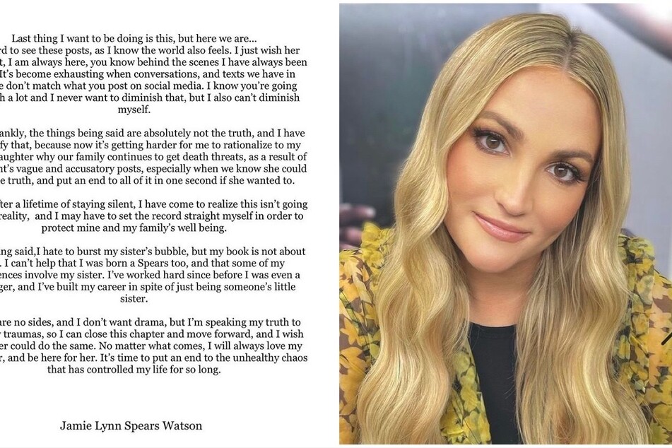 On Friday, Jamie Lynn Spears responded to her sister's rant and clarified that her book, Things I Should Have Said, is not about her.