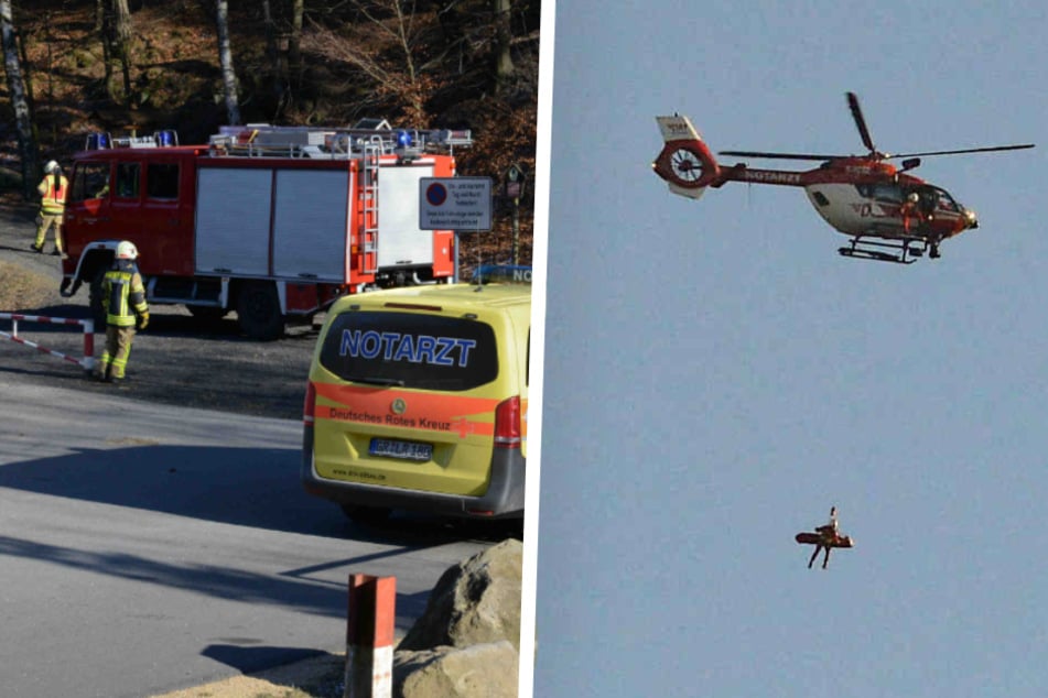 Lufteinsatz im Zittauer Gebirge: Bergwacht rettet mehrere Menschen!