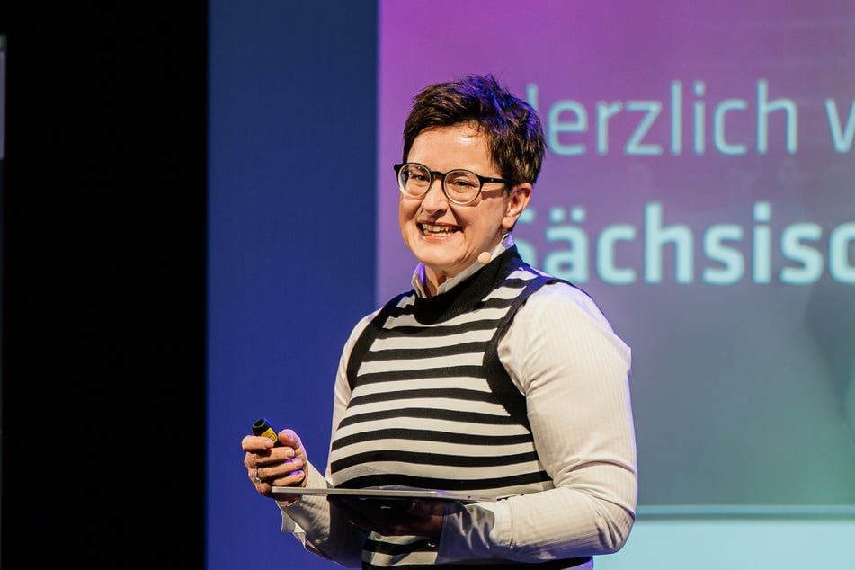 Susanne Stump, Geschäftsführerin der futureSAX GmbH, auf dem Sächsischen Business Angel Tag im November 2025 in Leipzig.
