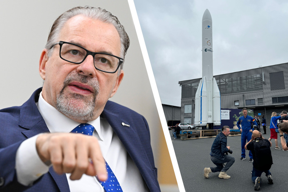 Während ESA-Astronaut Matthias Maurer (54) auf der ILA ein Modell der "Ariane 6" präsentierte, freut sich Chef Josef Aschbacher (61), dass es endlich losgeht.