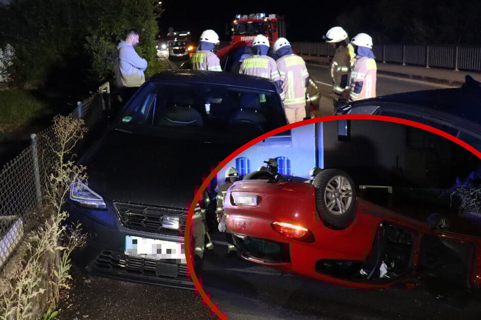 Betrunkener VW-Fahrer baut Crash: Wagen überschlägt sich