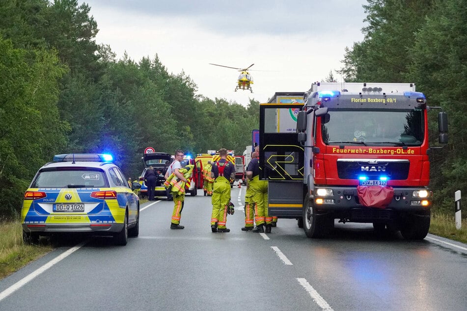 Ein Rettungshelikopter wurde zur Unfallstelle gerufen.