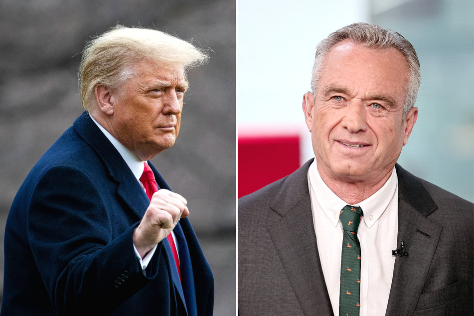 During a recent town hall event, Presidential candidate Robert F. Kennedy Jr. (r.) said he's "proud" that former President Donald Trump admires him.