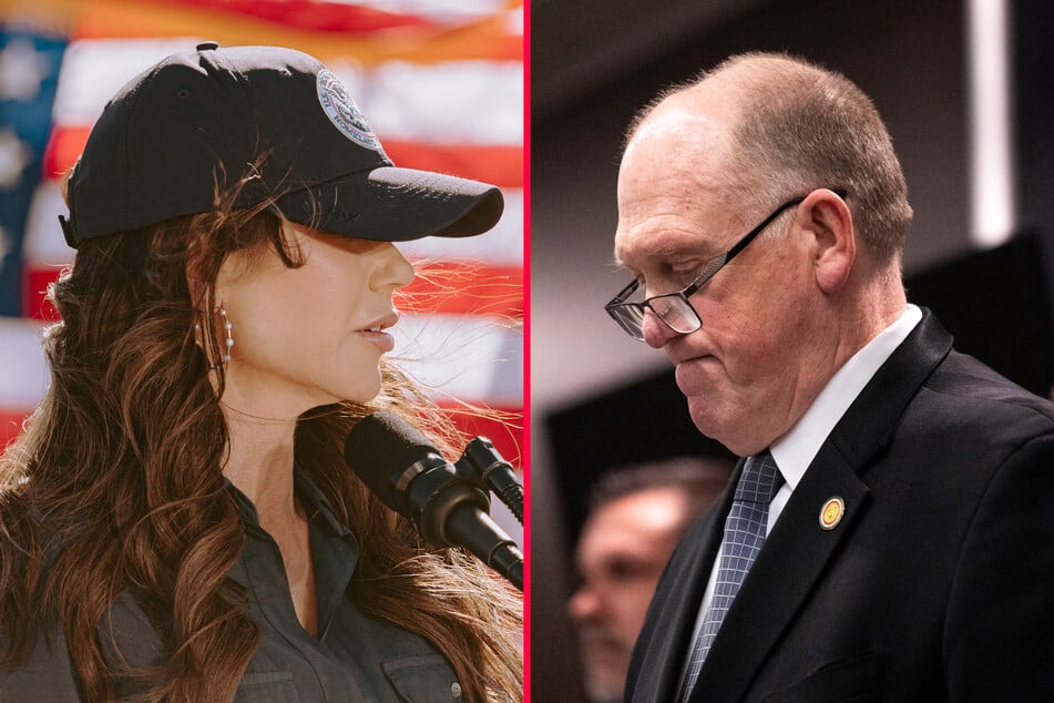 In a new interview, border czar Tom Homan (r.) appeared to shift blame to Homeland Security Secretary Kristi Noem for her handling of the shooting of Alex Pretti.