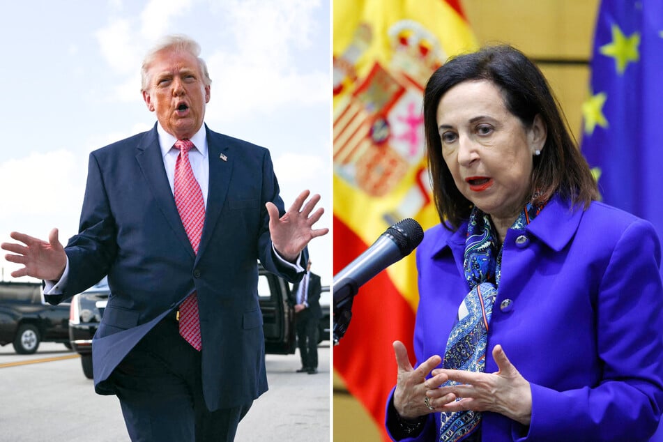 Spain's Defense Minister Margarita Robles (r.) said the country has closed its airspace to US planes involved in President Donald Trump's ongoing war with Iran.
