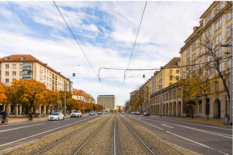 Hat mit Leerstand zu kämpfen: die Wilsdruffer Straße in Richtung des Pirnaischen Platzes.