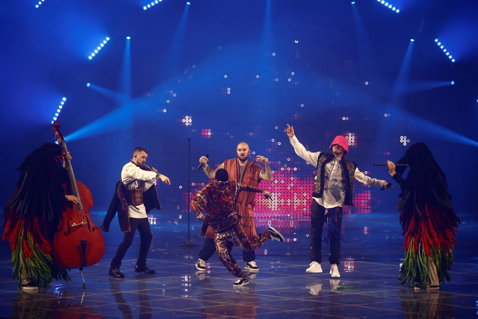 Kalush Orchestra from Ukraine got prepped during the dress rehearsal on Friday ahead of the grand final of the 2022 Eurovision Song Contest.