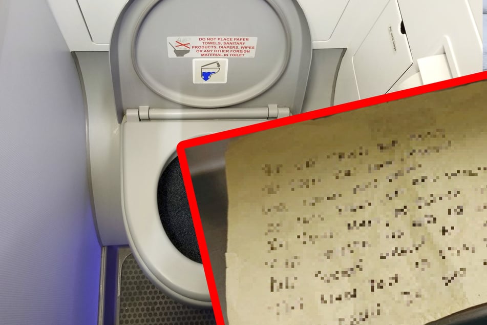 Passagier plötzlich in Flugzeug-Toilette eingesperrt: Dann wird dieser Zettel unter Tür durchgeschoben