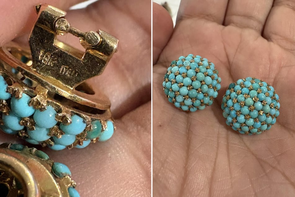 Eine Frau aus den USA erstand auf einem Flohmarkt diese Ohrringe für einen Dollar.
