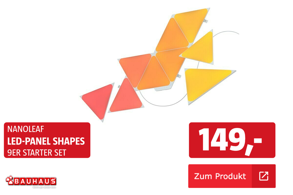 Nanoleaf LED-Panel Shapes (9er Starter Set 2. Generation) für 149 Euro