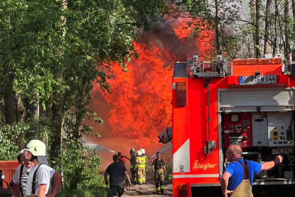 Bei brütender Hitze mussten die Feuerwehrleute am Samstagnachmittag einen Waldbrand im Landkreis Ostprignitz-Ruppin bekämpfen.
