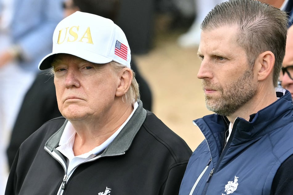 Eric Trump (r.) painted his father Donald as the victim of political persecution in his latest comments.