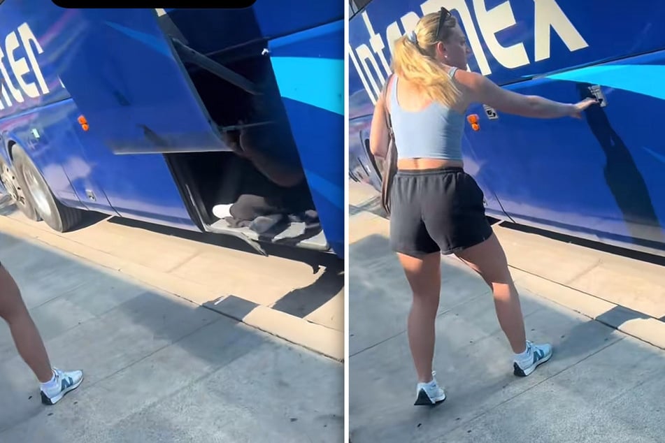 Die TikTokerin Sara befreite eine hilflose Frau aus dem Gepäckraum eines geparkten Busses.