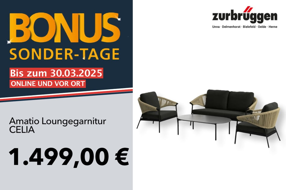 Die Amatio Loungegarnitur in Variante 1 für 1.499 Euro.