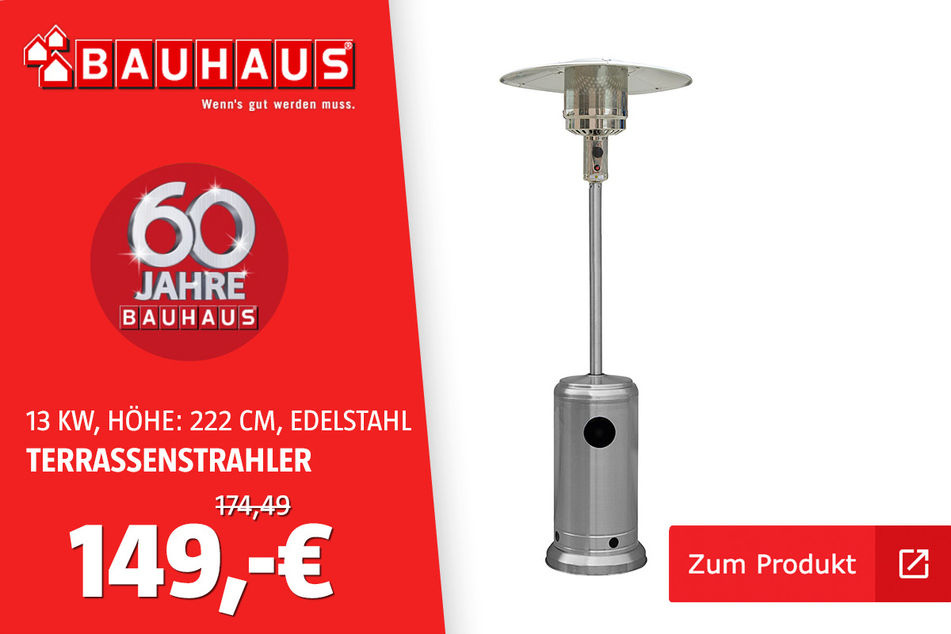 Terrassenstrahler für 149 Euro.
