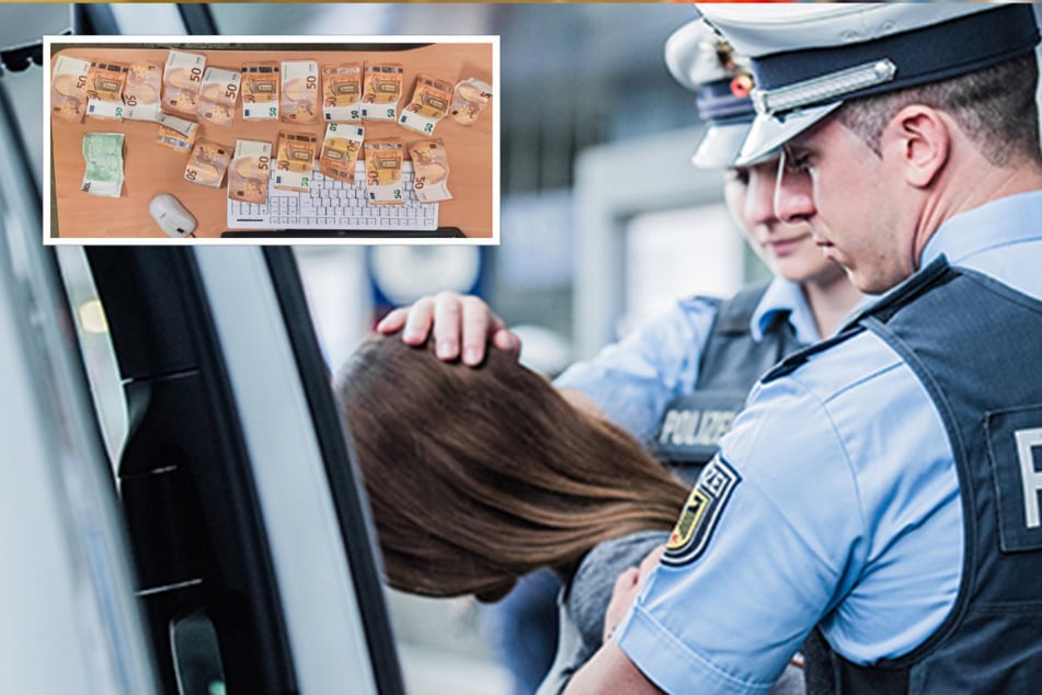 Aus einem Rucksack hat eine Frau 1000 Euro gestohlen, wurde jedoch vom Besitzer zur Rede gestellt - bis die Polizei kam.