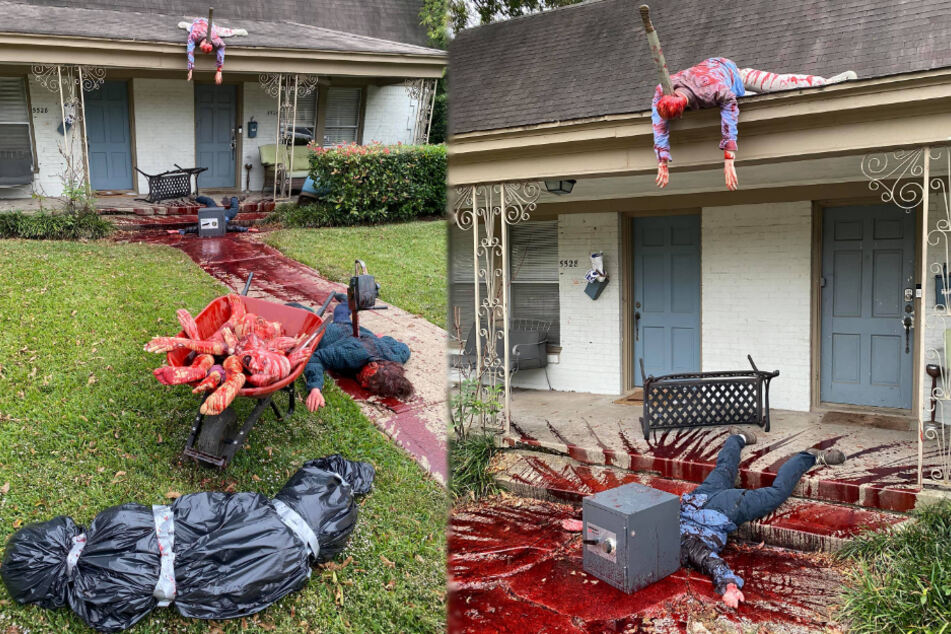 Horror-Szenen in einem Vorgarten in Dallas.