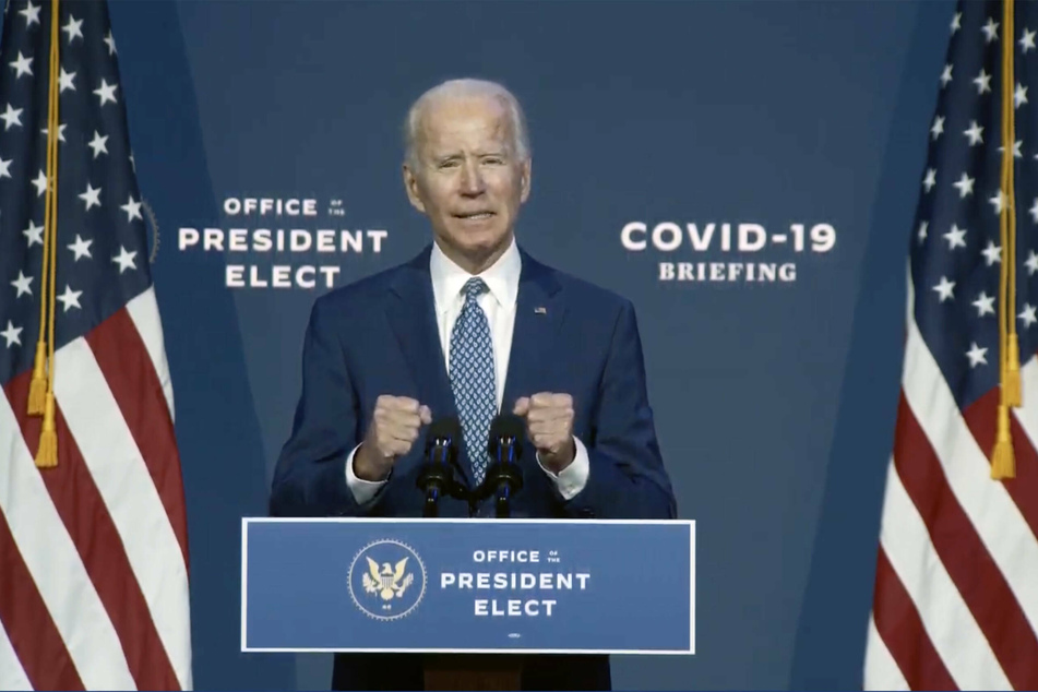 President-elect Joe Biden speaking at the launch of his coronavirus taskforce.