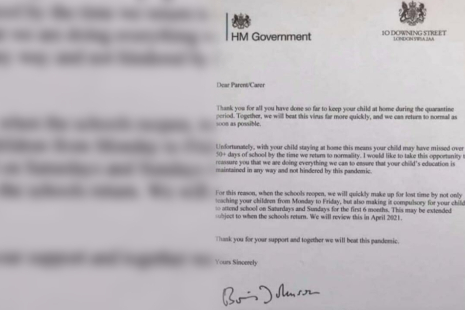 Mit Unterschrift von Boris Johnson. Kein Wunder, dass die Kids glaubten, dass dieser Brief echt ist.