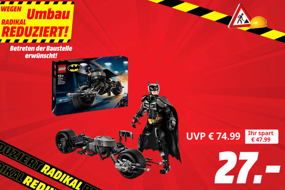 Lego-Bausatz "Batman Baufigur mit Batpod"
für 27 statt 74,99 Euro.