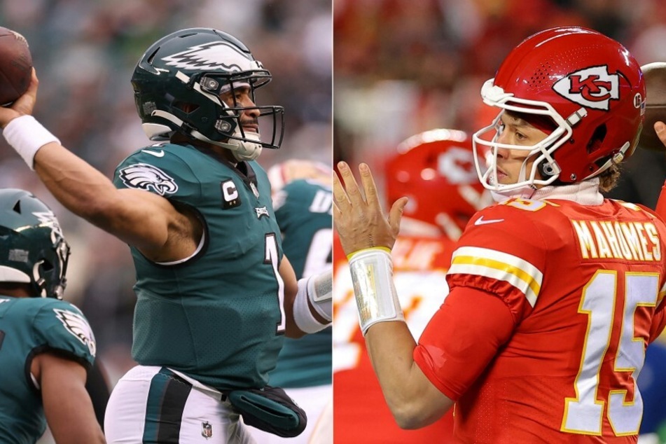 Jalen Hurts (l) of the Philadelphia Eagles and Patrick Mahomes (r) of the Kansas City Chiefs will lead their teams in the historic Super Bowl LVII showdown.