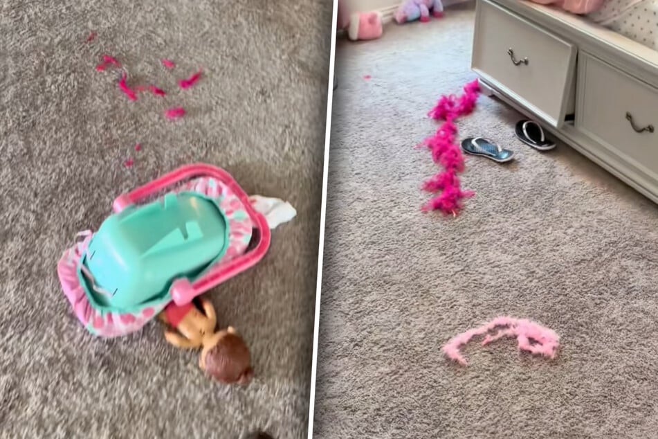 Maverick, de herdershond, heeft zich tijdens zijn tijd alleen thuis uitgelaten en vooral in de slaapkamer een paar dingen “versierd”.