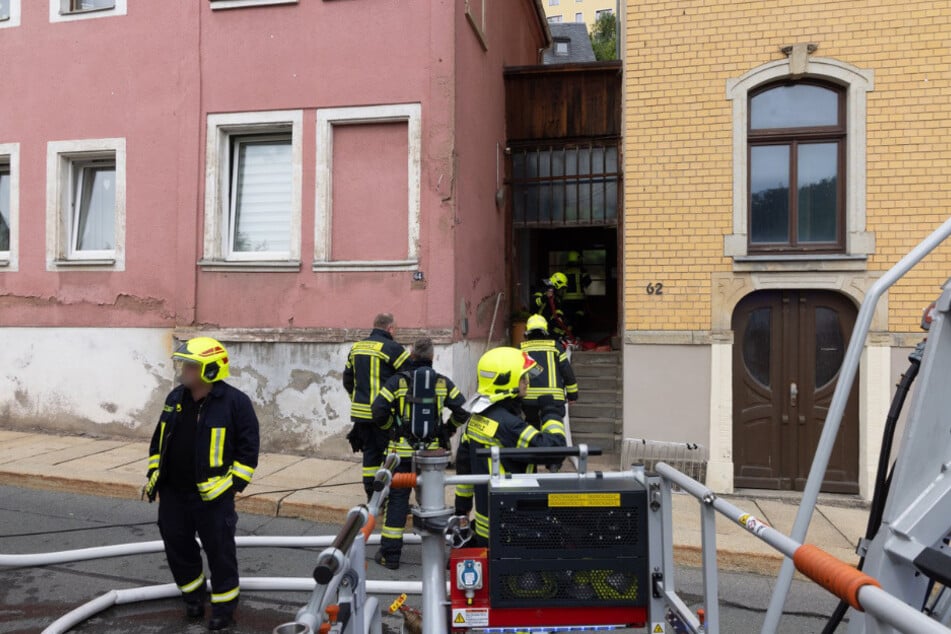 Etwa 30 Kameraden der Feuerwehren Annaberg und Buchholz waren vor Ort.