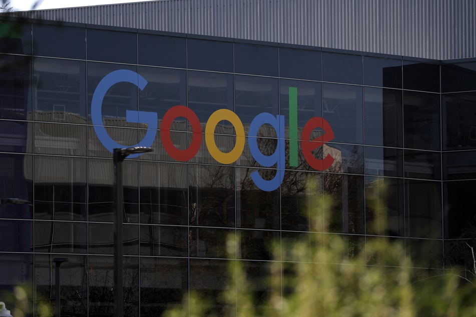 The Google logo is displayed on a building at the company's headquarters in Mountain View, California.