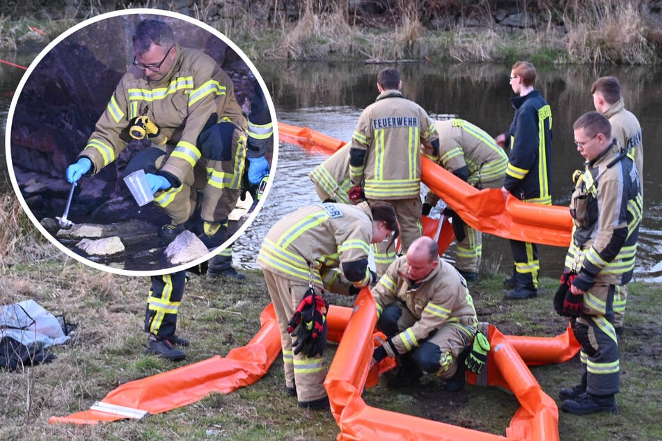 Fluss in Bautzen verschmutzt: Feuerwehr kämpft gegen Öl auf der Spree