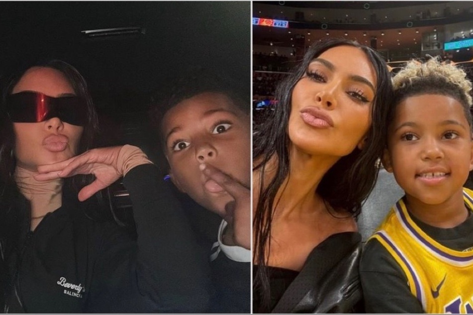 Kim Kardashian celebrates son's birthday at Lakers game: "My twin!"