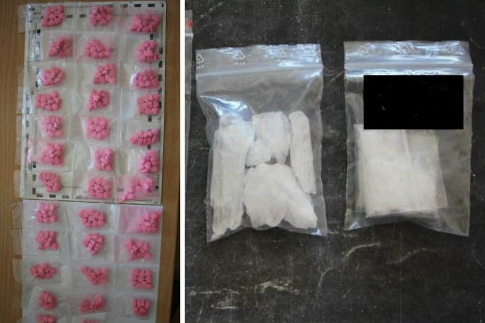 Bei der Durchsuchung wurden über 500 Ecstasy-Tabletten gefunden und Crystal gefunden. (Bildmontage)