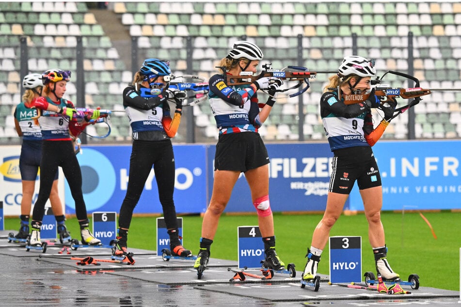 Der City-Biathlon in Dresden bringt den beliebten Wintersport vom Schnee auf den Asphalt. (Archivfoto)